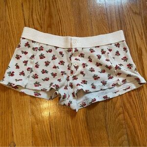 Viral Brandy Melville Waffle Knit Rose Boxer Shorts